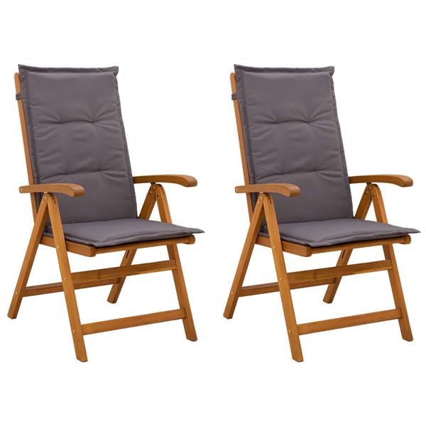 Grote foto vidaxl recliner tuinstoelen 2 st naturel massief acaciahout tuin en terras tuinmeubelen
