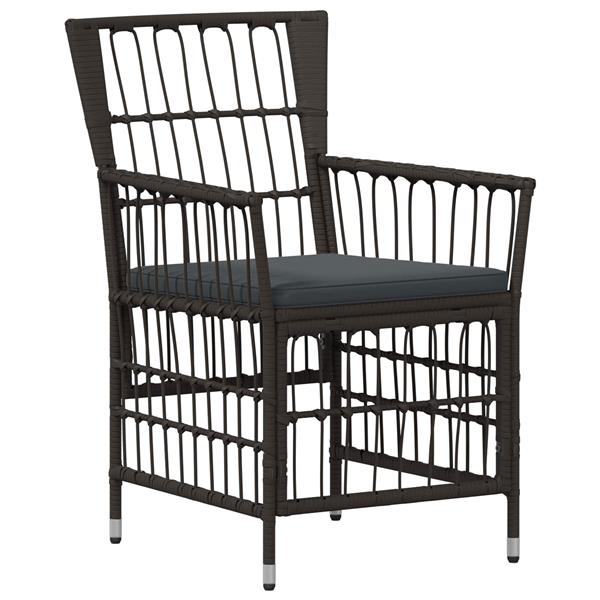 Grote foto vidaxl tuinstoelen 2 st zwart pe rattan staal en polyester stof tuin en terras tuinmeubelen