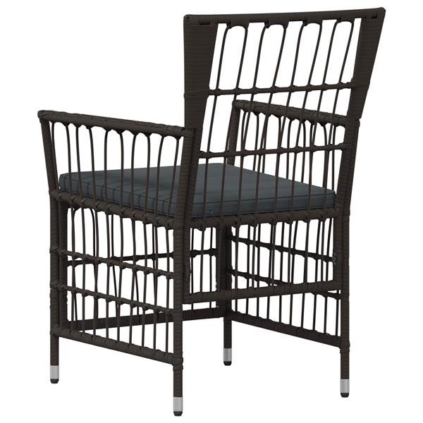 Grote foto vidaxl tuinstoelen 2 st zwart pe rattan staal en polyester stof tuin en terras tuinmeubelen