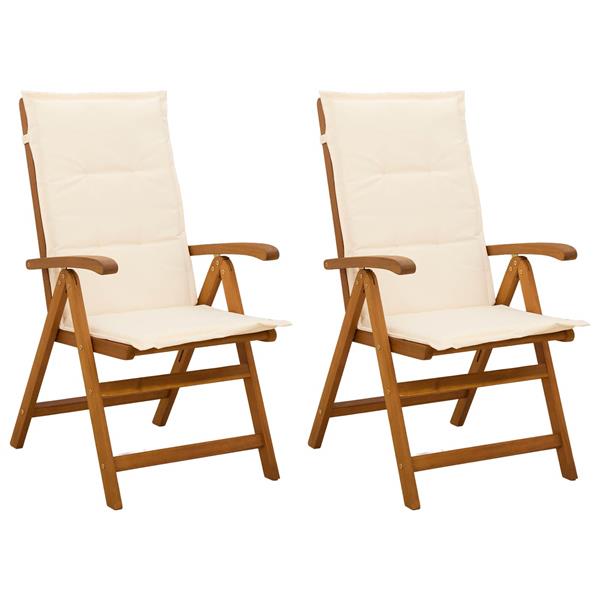 Grote foto vidaxl recliner tuinstoelen 2 st naturel massief acaciahout tuin en terras tuinmeubelen