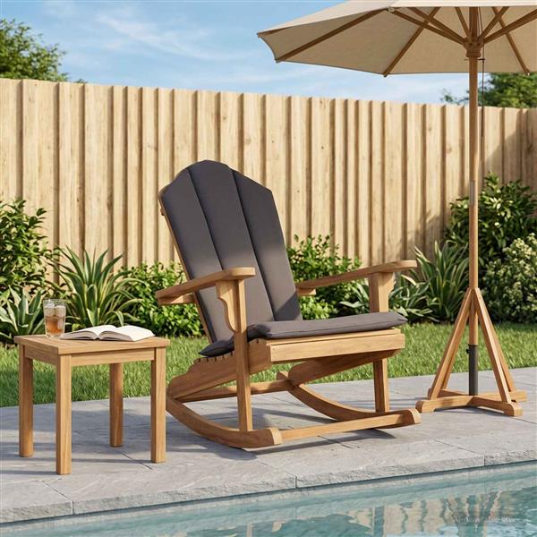 Grote foto vidaxl tuin adirondack schommelstoel naturel massief teakhout tuin en terras tuinmeubelen