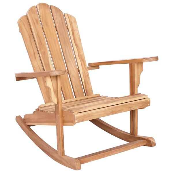 Grote foto vidaxl adirondack schommelstoel naturel massief teakhout tuin en terras tuinmeubelen