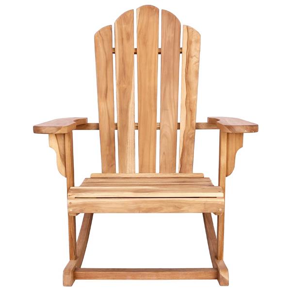 Grote foto vidaxl adirondack schommelstoel naturel massief teakhout tuin en terras tuinmeubelen