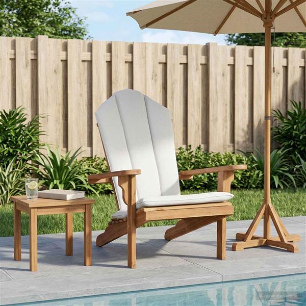 Grote foto vidaxl tuinstoel adirondack naturel massief teakhout tuin en terras tuinmeubelen