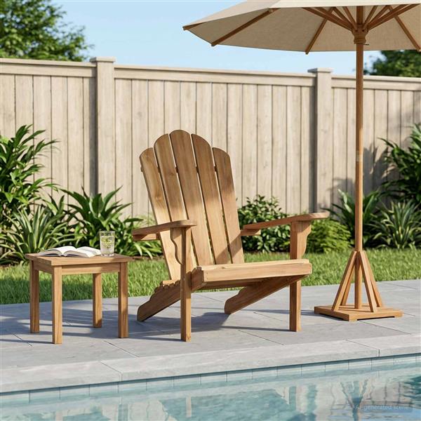 Grote foto vidaxl tuinstoel adirondack naturel massief teakhout tuin en terras tuinmeubelen