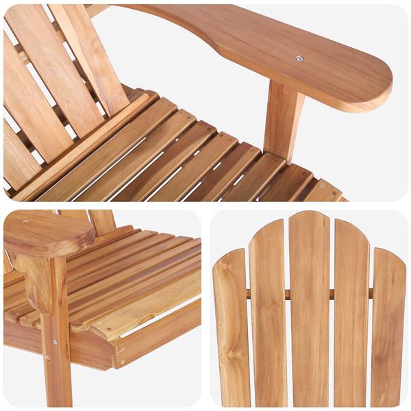 Grote foto vidaxl tuinstoel adirondack naturel massief teakhout tuin en terras tuinmeubelen