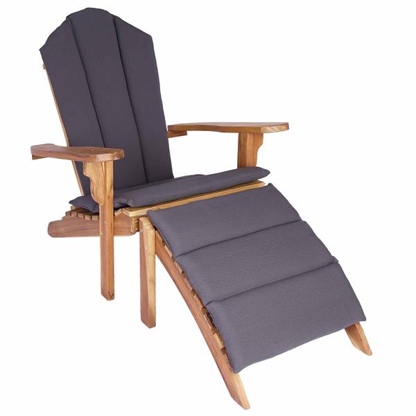 Grote foto vidaxl adirondack tuinstoel met voetensteun naturel massief teakhout tuin en terras tuinmeubelen