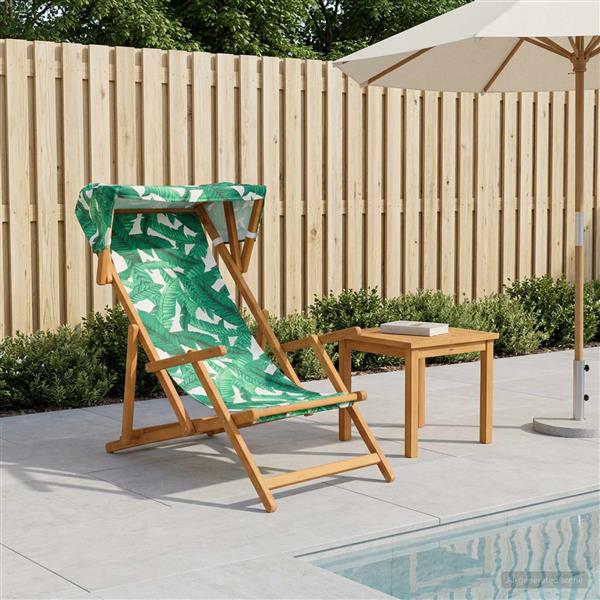 Grote foto vidaxl ligstoel 3 positie massief eucalyptushout bladpatroon tuin en terras tuinmeubelen