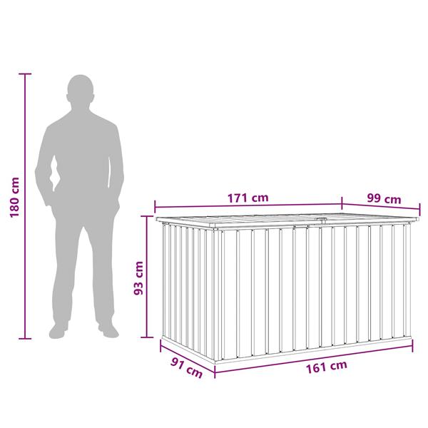 Grote foto vidaxl buitenopslagdoos gegalvaniseerd staal 171 x 99 x 93 cm tuin en terras overige tuin en terras