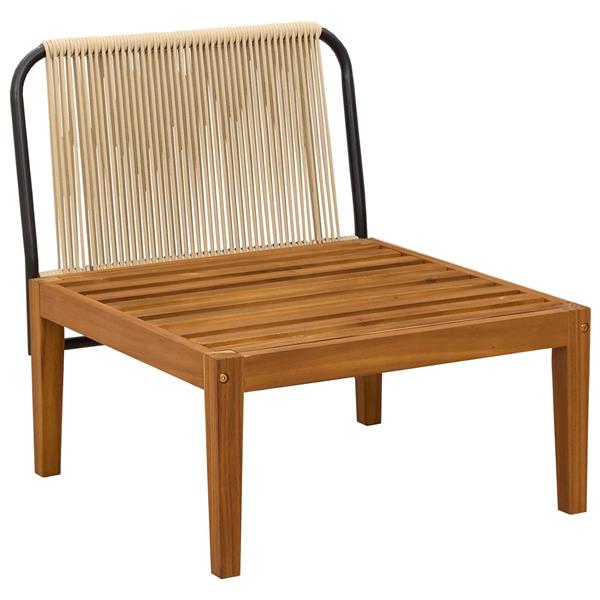Grote foto vidaxl tuin midden sofa met kussens massief acaciahout touw naturel tuin en terras tuinmeubelen