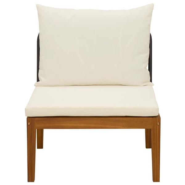 Grote foto vidaxl tuin midden sofa met kussens massief acaciahout touw naturel tuin en terras tuinmeubelen