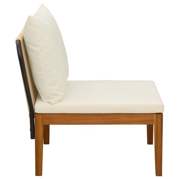 Grote foto vidaxl tuin midden sofa met kussens massief acaciahout touw naturel tuin en terras tuinmeubelen