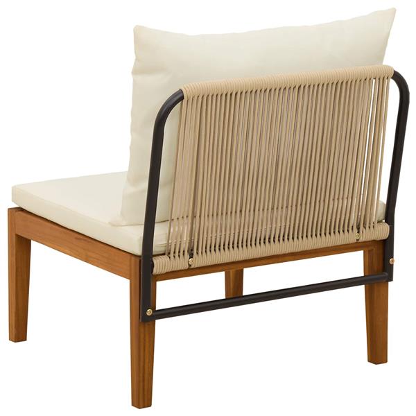 Grote foto vidaxl tuin midden sofa met kussens massief acaciahout touw naturel tuin en terras tuinmeubelen