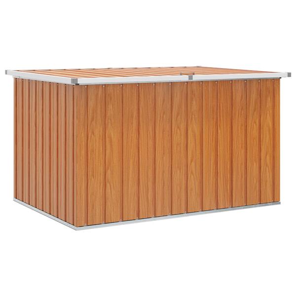 Grote foto vidaxl buitenopslagdoos gegalvaniseerd staal 150 x 101 x 91 cm hout tuin en terras overige tuin en terras