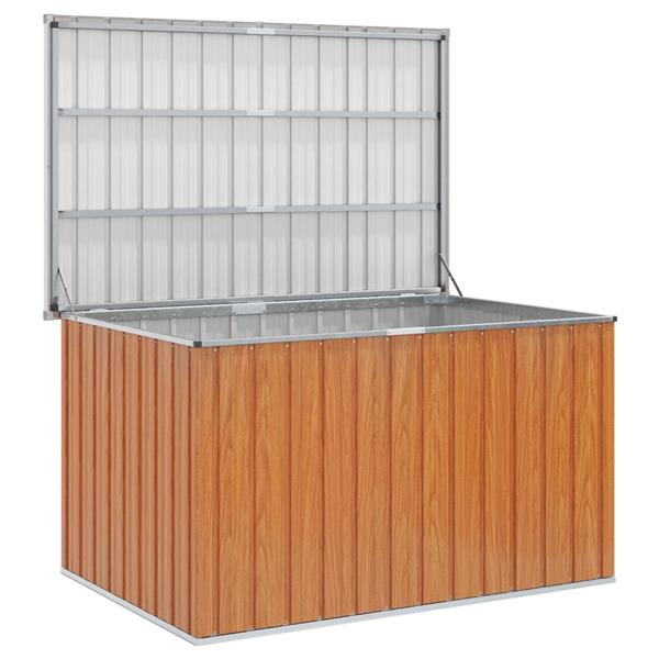 Grote foto vidaxl buitenopslagdoos gegalvaniseerd staal 150 x 101 x 91 cm hout tuin en terras overige tuin en terras