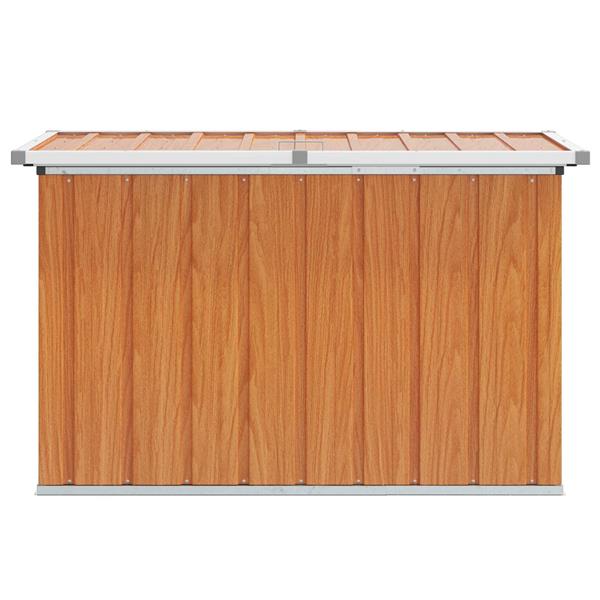 Grote foto vidaxl buitenopslagdoos hout 109 x 67 x 65 cm gegalvaniseerd staal tuin en terras overige tuin en terras