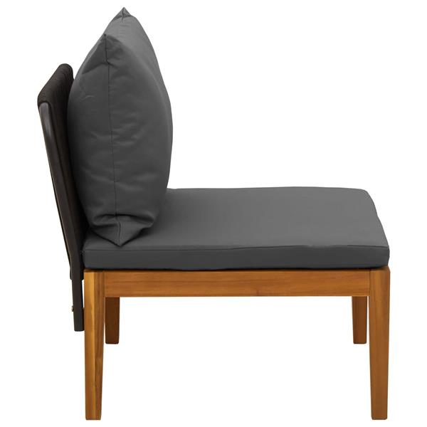 Grote foto vidaxl tuin midden sofa met kussens massief acaciahout touw naturel tuin en terras tuinmeubelen