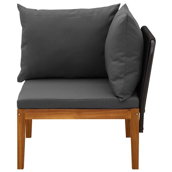 Grote foto vidaxl tuin hoek sofa met kussens massief acaciahout touw naturel tuin en terras tuinmeubelen