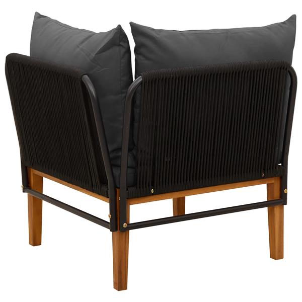 Grote foto vidaxl tuin hoek sofa met kussens massief acaciahout touw naturel tuin en terras tuinmeubelen