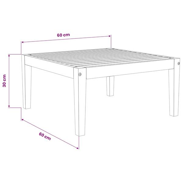 Grote foto vidaxl tuinstafel massief acaciahout naturel 60 x 60 x 30 cm tuin en terras tuinmeubelen