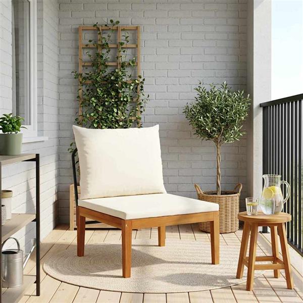 Grote foto vidaxl tuin midden sofa met kussens massief acaciahout touw naturel tuin en terras tuinmeubelen