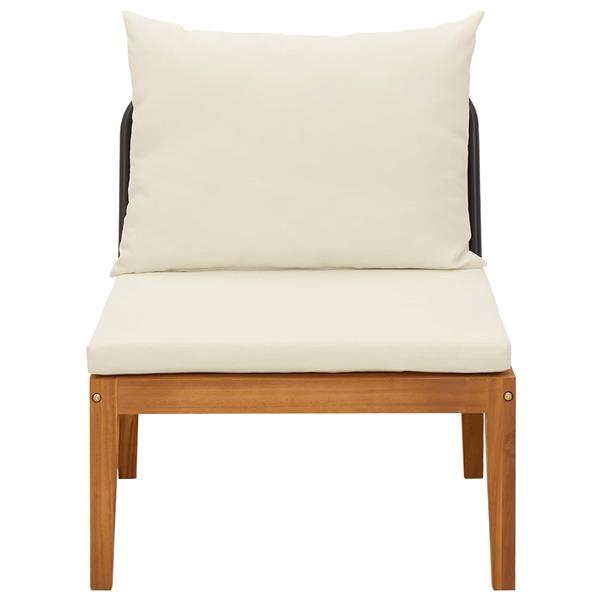 Grote foto vidaxl tuin midden sofa met kussens massief acaciahout touw naturel tuin en terras tuinmeubelen