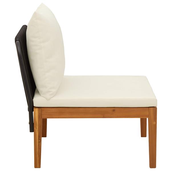 Grote foto vidaxl tuin midden sofa met kussens massief acaciahout touw naturel tuin en terras tuinmeubelen