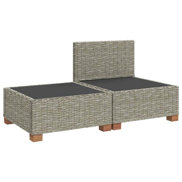 Grote foto vidaxl 2 st rieten loungeset met kussens gendt natuurlijk rattan tuin en terras tuinmeubelen