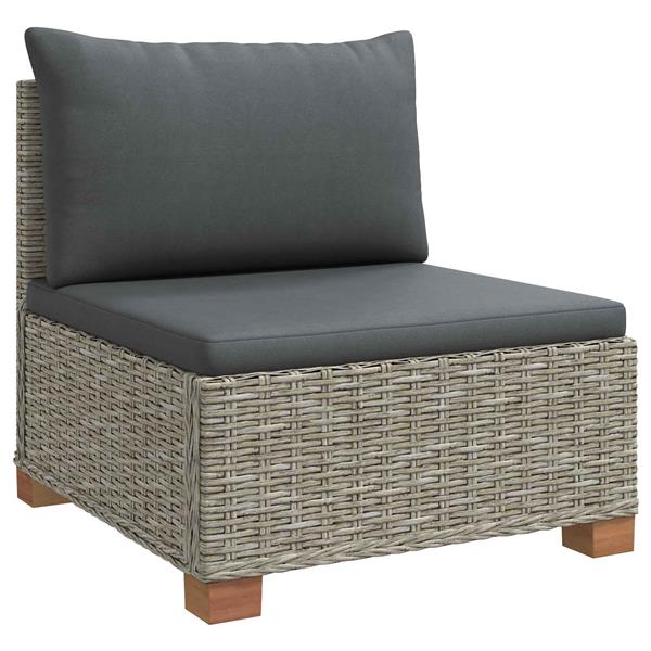 Grote foto vidaxl 2 st rieten loungeset met kussens gendt natuurlijk rattan tuin en terras tuinmeubelen