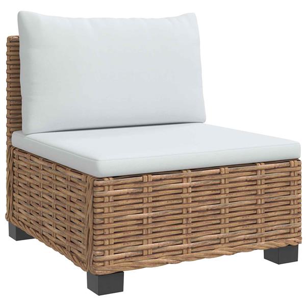 Grote foto vidaxl 2 st rieten loungeset met kussens gendt natuurlijk rattan tuin en terras tuinmeubelen