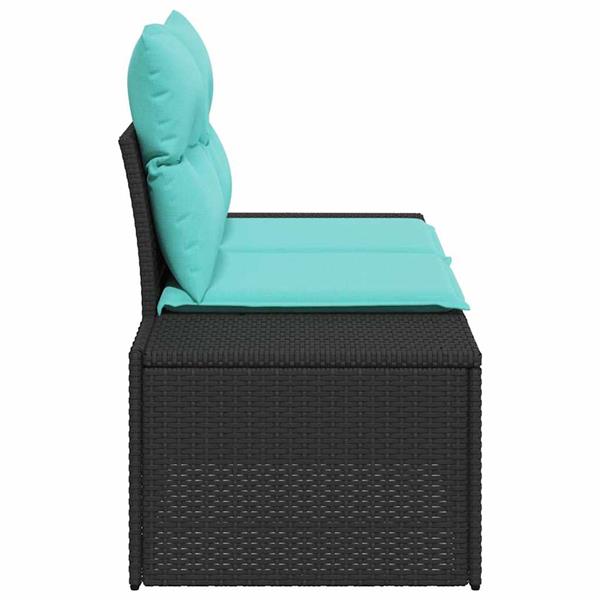 Grote foto vidaxl tuinbank met kussen met opslag 184 x 62 x 69 cm poly rattan tuin en terras tuinmeubelen
