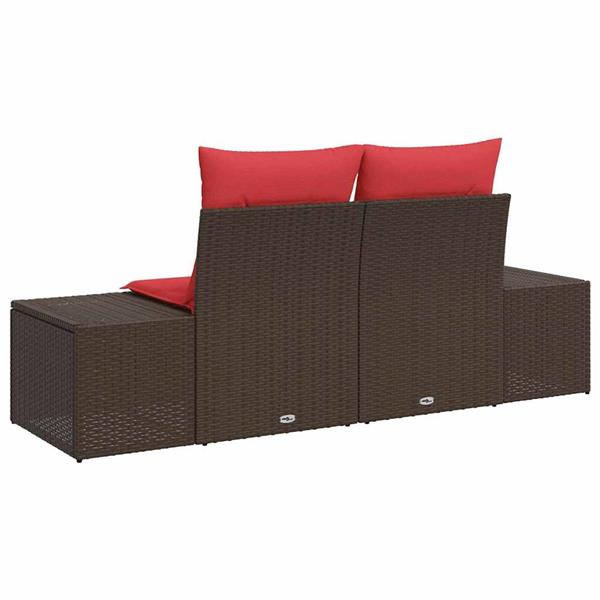 Grote foto vidaxl tuinbank met kussen met opslag 184 x 62 x 69 cm poly rattan tuin en terras tuinmeubelen