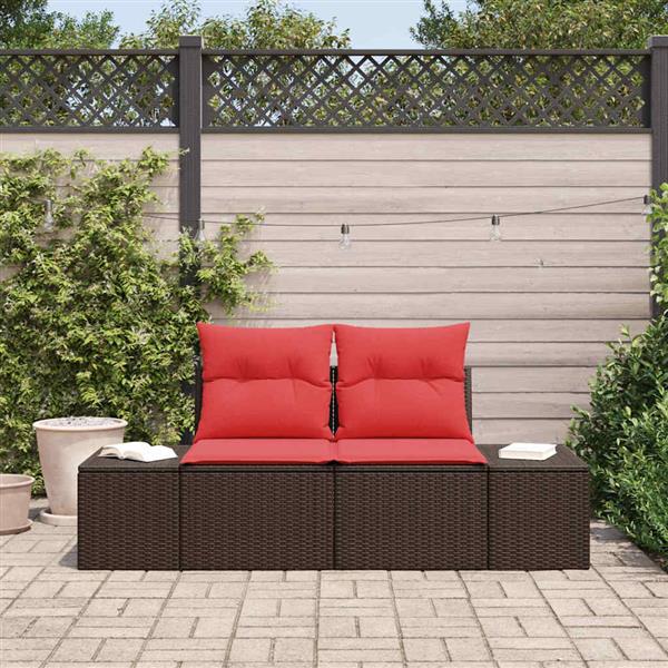Grote foto vidaxl tuinbank met kussen met opslag 184 x 62 x 69 cm poly rattan tuin en terras tuinmeubelen