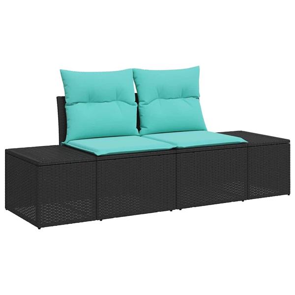 Grote foto vidaxl tuinbank met kussen 184 x 62 x 69 cm poly rattan tuin en terras tuinmeubelen