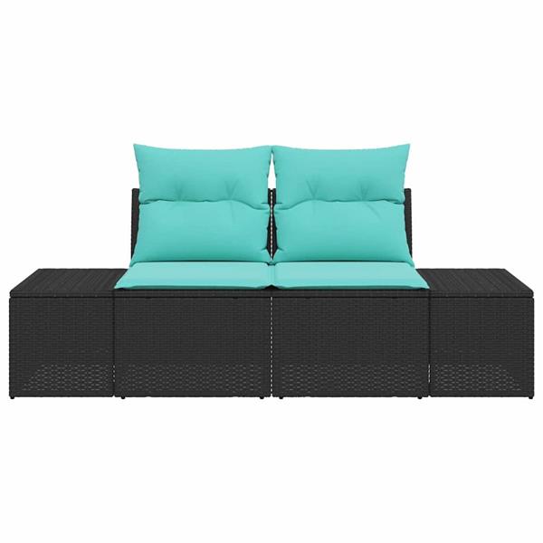 Grote foto vidaxl tuinbank met kussen 184 x 62 x 69 cm poly rattan tuin en terras tuinmeubelen