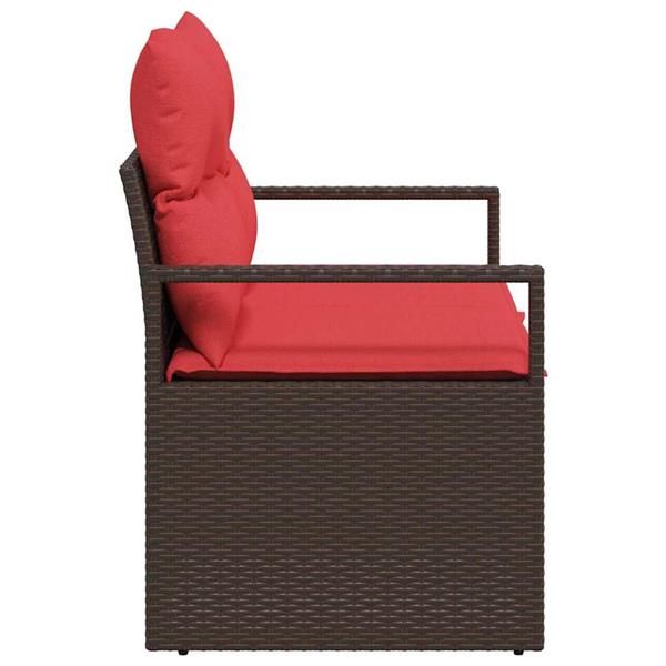 Grote foto vidaxl tuinbank met kussen met opslag 120 x 62 x 69 cm poly rattan tuin en terras tuinmeubelen