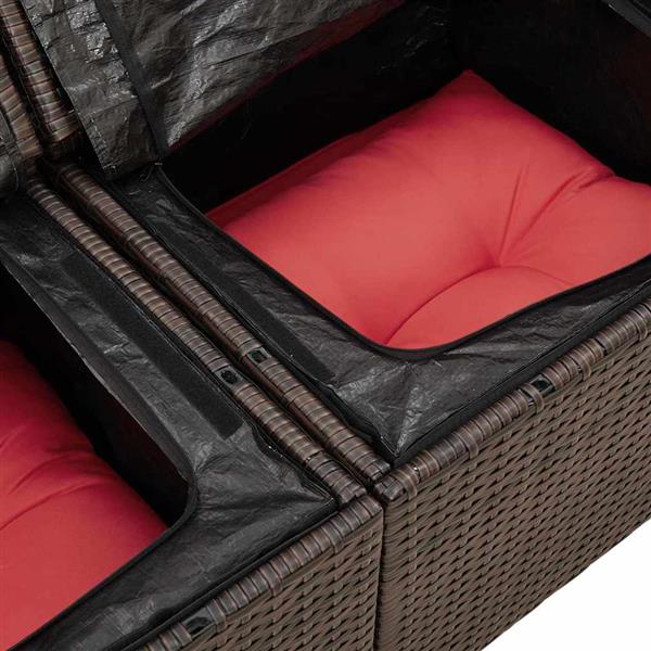Grote foto vidaxl tuinbank met kussen met opslag 120 x 62 x 69 cm poly rattan tuin en terras tuinmeubelen