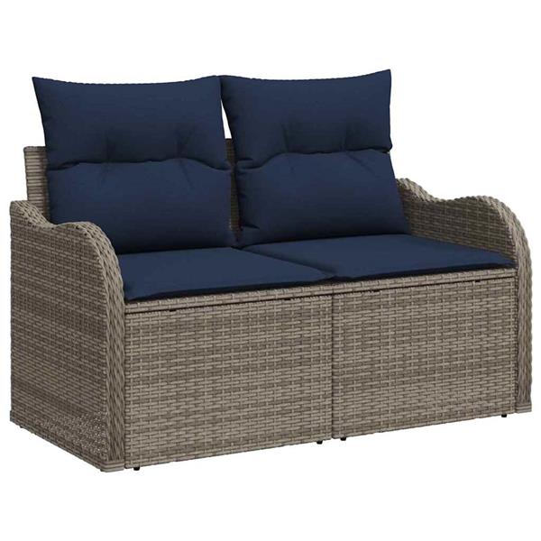 Grote foto vidaxl tuinbank met kussen 121 x 62 x 69 cm poly rattan tuin en terras tuinmeubelen
