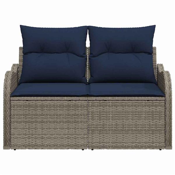 Grote foto vidaxl tuinbank met kussen 121 x 62 x 69 cm poly rattan tuin en terras tuinmeubelen