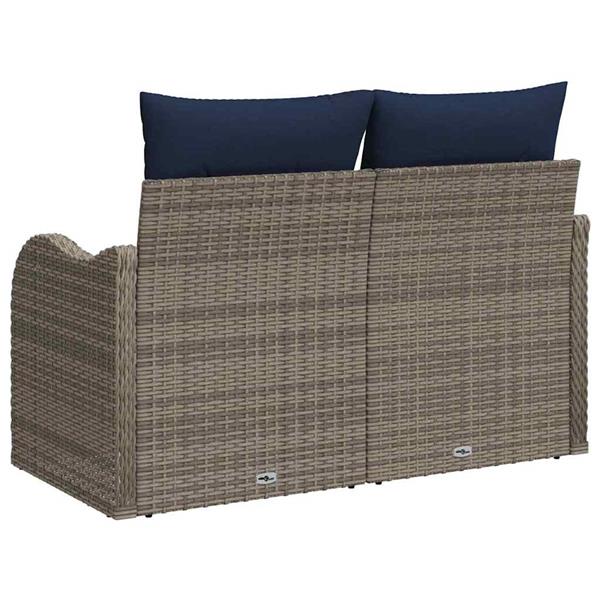 Grote foto vidaxl tuinbank met kussen 121 x 62 x 69 cm poly rattan tuin en terras tuinmeubelen