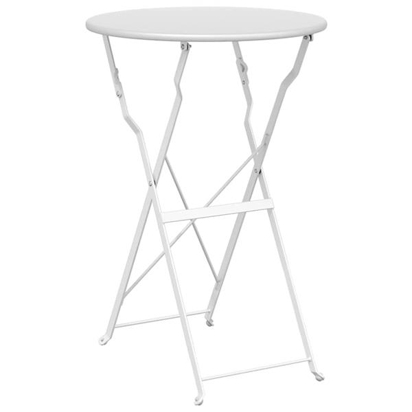 Grote foto vidaxl bistrotafel wit 50 x 71 cm poedercoating staal tuin en terras tuinmeubelen