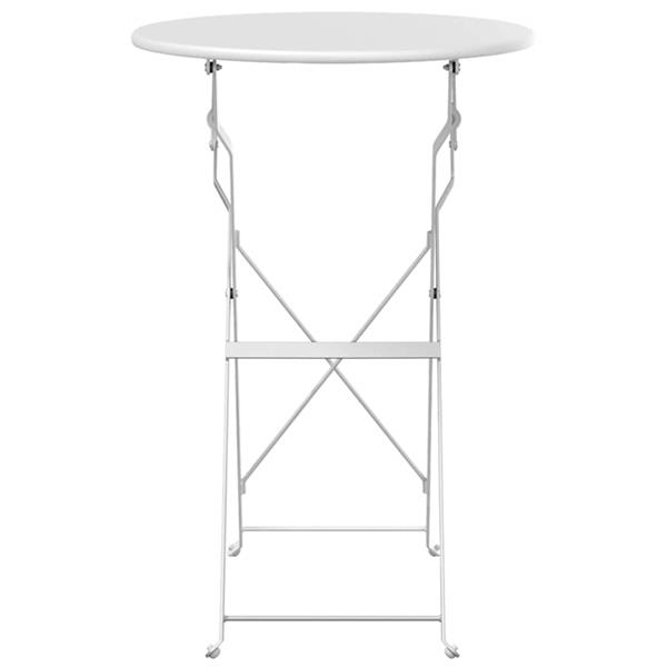 Grote foto vidaxl bistrotafel wit 50 x 71 cm poedercoating staal tuin en terras tuinmeubelen