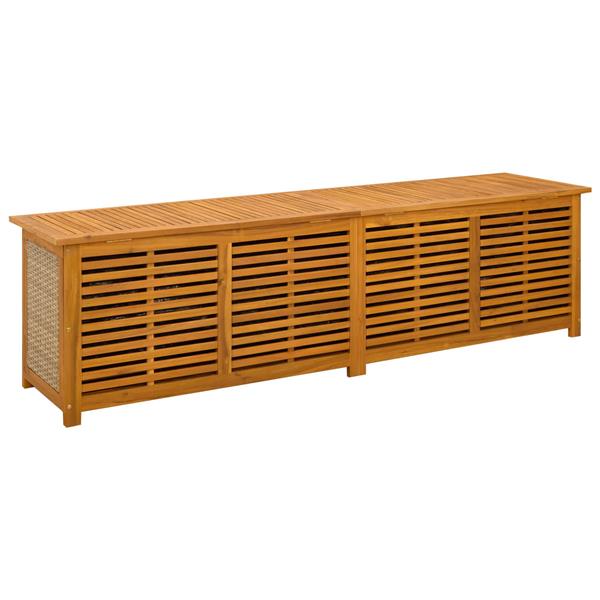 Grote foto vidaxl tuinopslagdoos 185 l massief acaciahout 200 x 50 x 56 cm beige tuin en terras overige tuin en terras