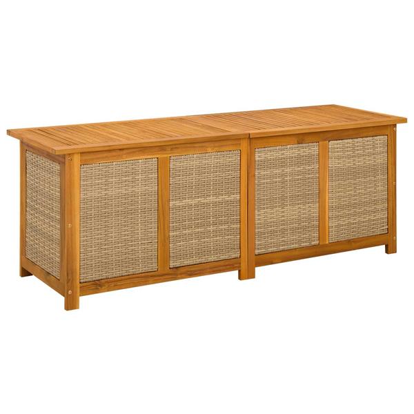 Grote foto vidaxl tuinopslagdoos 185 l massief acaciahout 150 x 50 x 56 cm beige tuin en terras overige tuin en terras