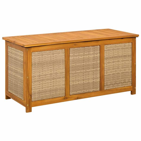 Grote foto vidaxl tuinopslagdoos 185 l massief acaciahout 113 x 50 x 56 cm beige tuin en terras overige tuin en terras