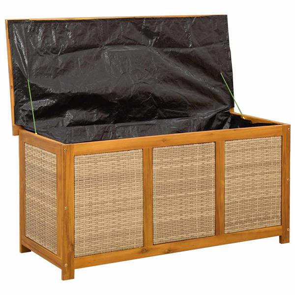 Grote foto vidaxl tuinopslagdoos 185 l massief acaciahout 113 x 50 x 56 cm beige tuin en terras overige tuin en terras