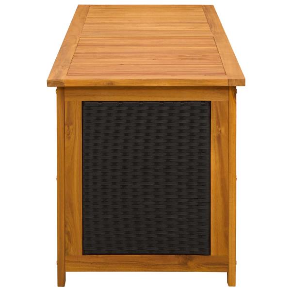 Grote foto vidaxl tuinopslagdoos 243 l massief acaciahout 150 x 50 x 56 cm zwart tuin en terras overige tuin en terras