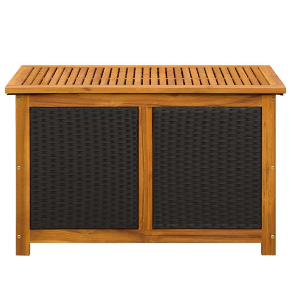 Grote foto vidaxl tuinopslagdoos 185 l massief acaciahout 90 x 50 x 56 cm zwart tuin en terras overige tuin en terras