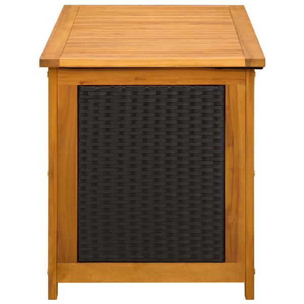 Grote foto vidaxl tuinopslagdoos 185 l massief acaciahout 90 x 50 x 56 cm zwart tuin en terras overige tuin en terras
