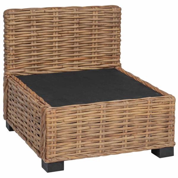 Grote foto vidaxl middelgrote bank met kussens gendt natuurlijk rattan naturel tuin en terras tuinmeubelen